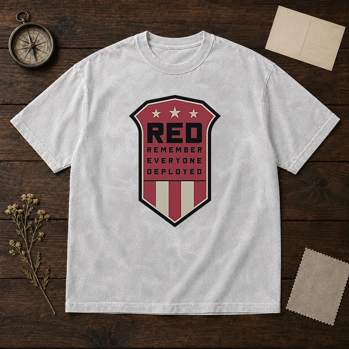 Nice Red Remember Everyone Deployed Military Support Shield Shirt - Image 8