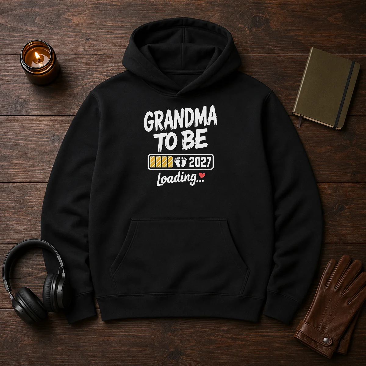 Pretty Grandma To Be 2027 Loading Pregnancy Announcement Shirt - Image 5