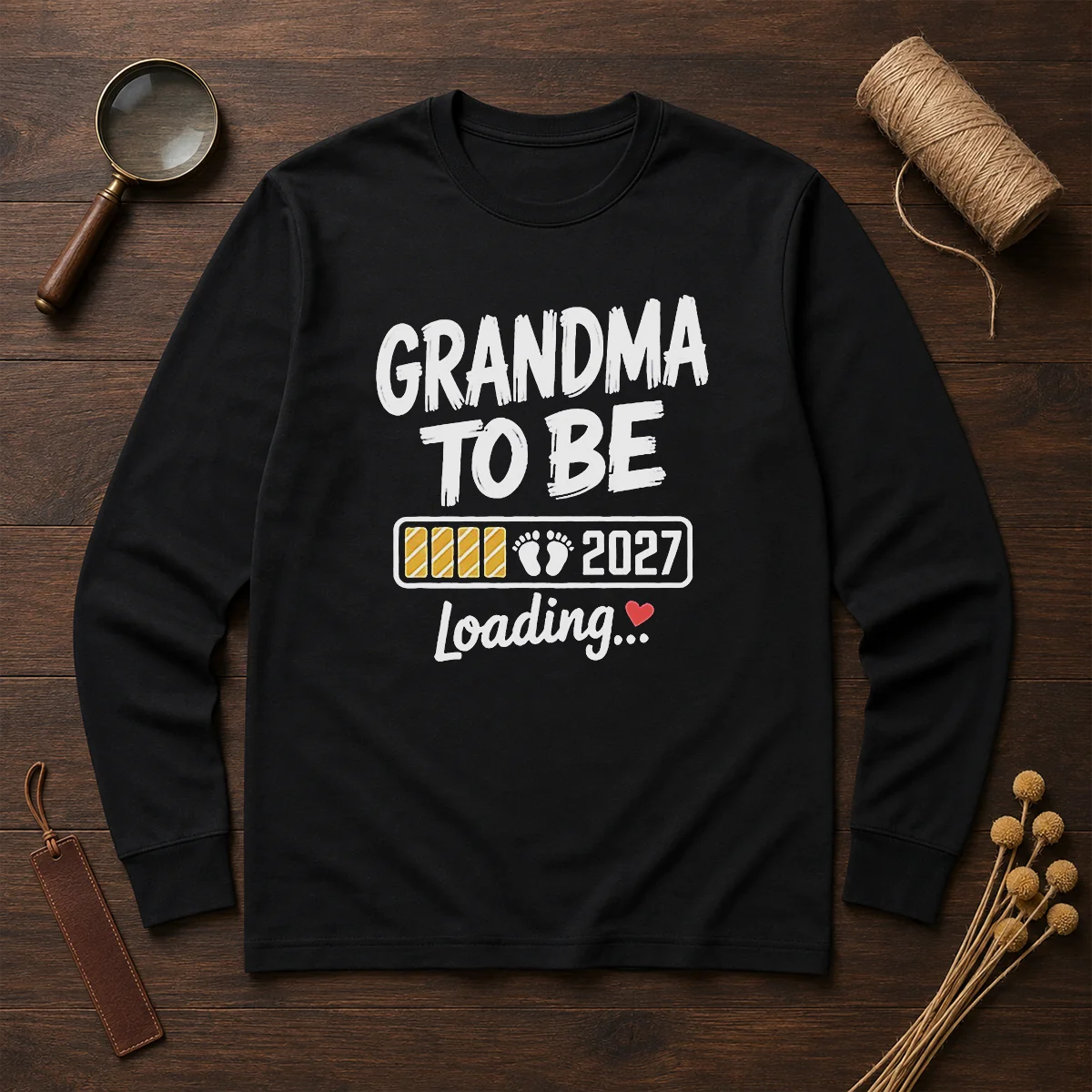 Pretty Grandma To Be 2027 Loading Pregnancy Announcement Shirt - Image 6