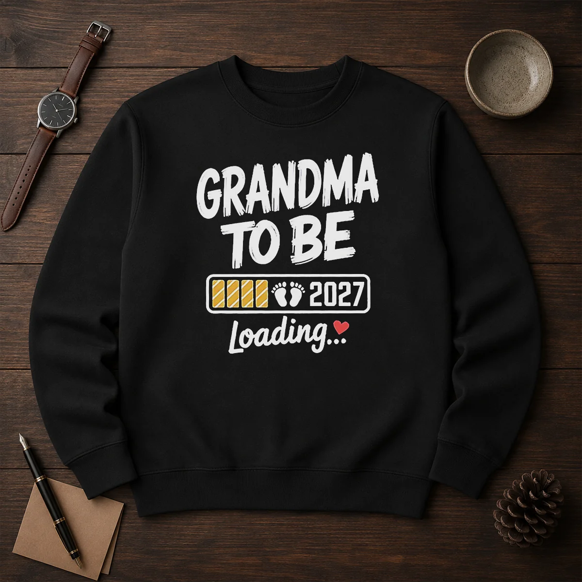 Pretty Grandma To Be 2027 Loading Pregnancy Announcement Shirt - Image 7
