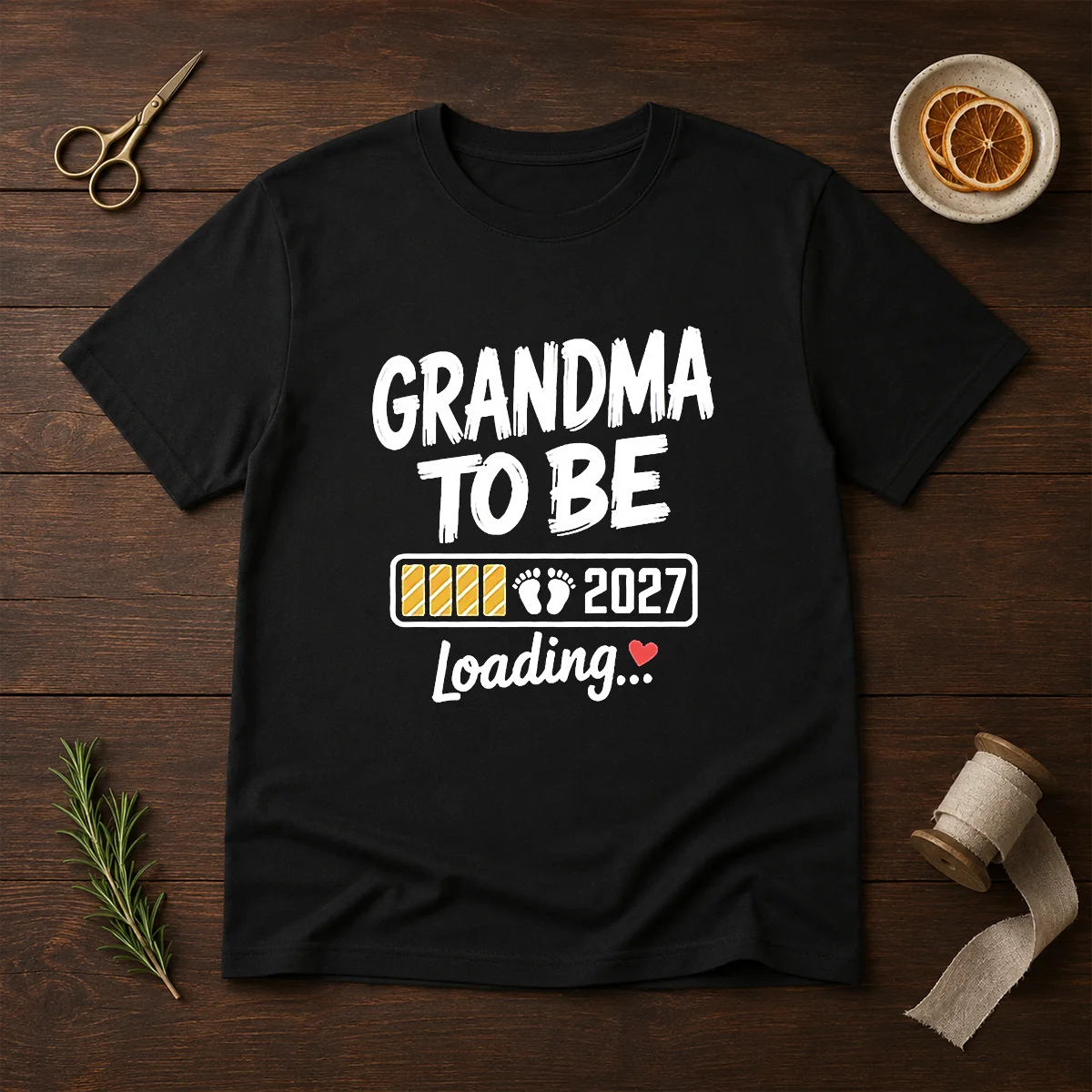 Pretty Grandma To Be 2027 Loading Pregnancy Announcement Shirt