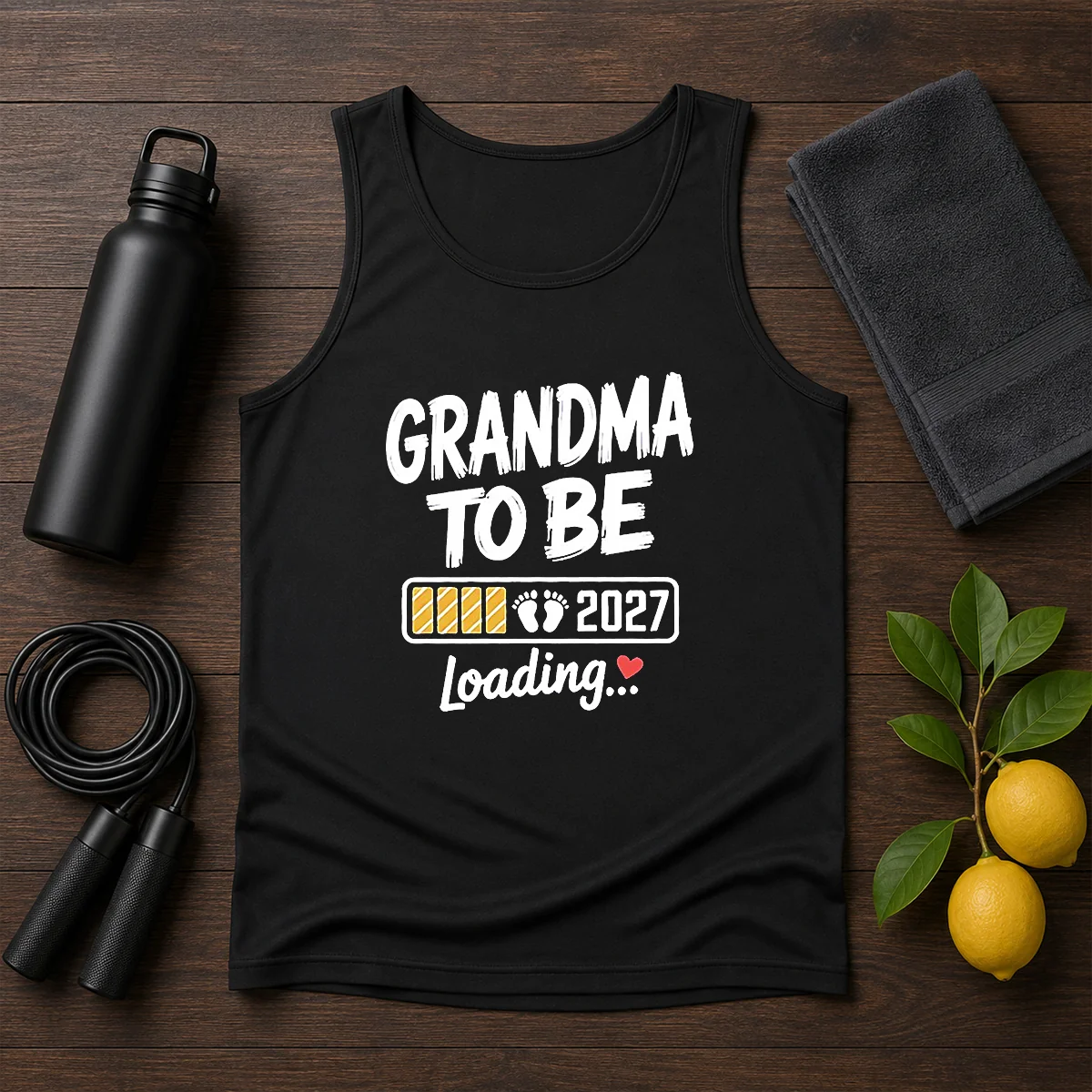 Pretty Grandma To Be 2027 Loading Pregnancy Announcement Shirt - Image 3