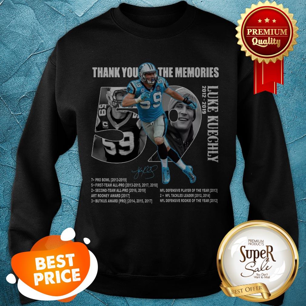 Thank You The Memories Luke Kuechly 2012-2029 Signature Shirt - Image 4