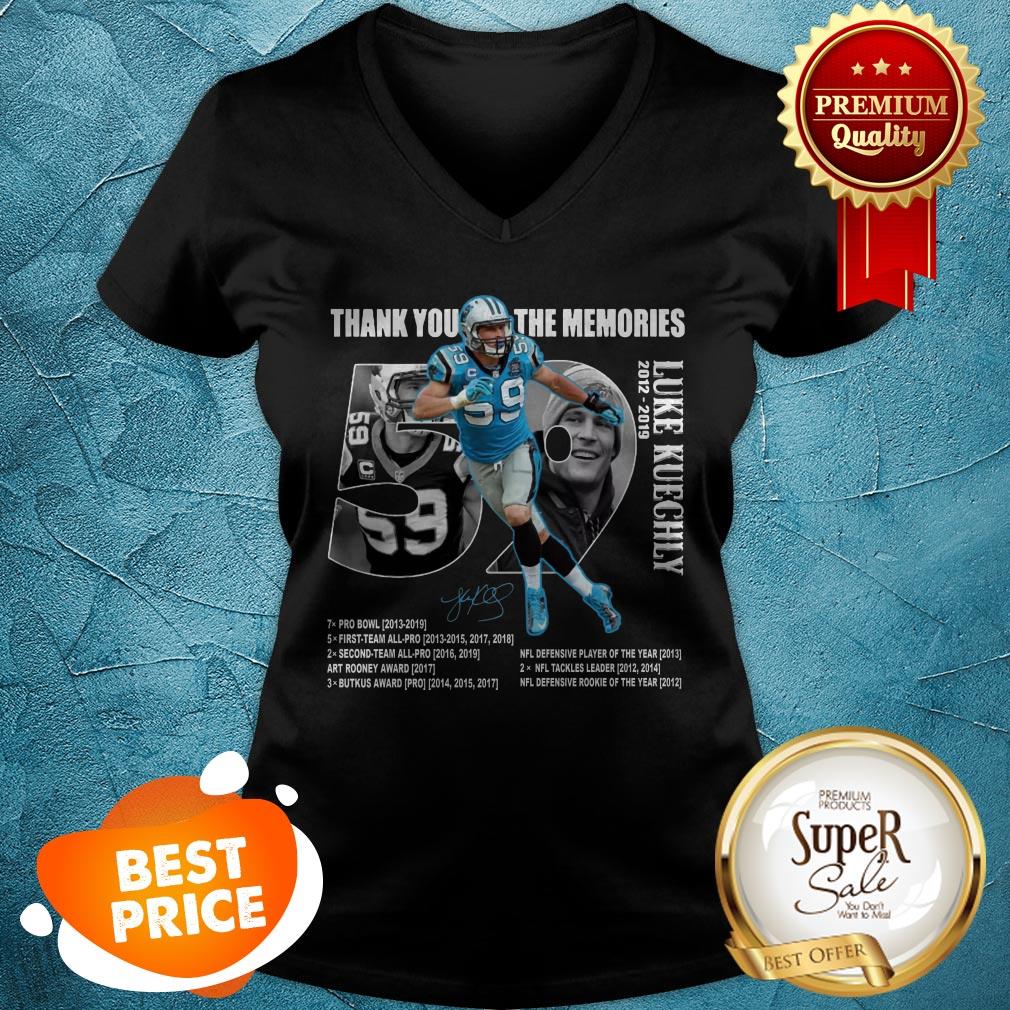 Thank You The Memories Luke Kuechly 2012-2029 Signature Shirt - Image 2