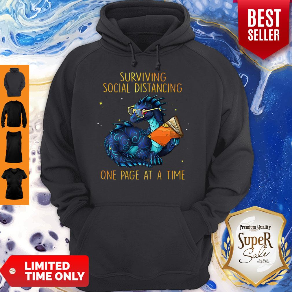 Nice Dragon Surviving Social Distancing One Page At A Time Shirt - Image 2