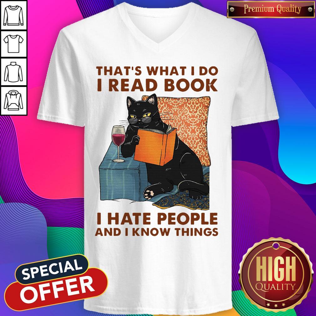 That's What I Do I Read Book I Hate People And I Know Things Shirt - Image 3
