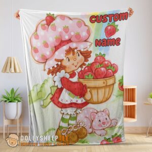 Awesome Cartoon Strawberry Shortcake Blanket Customize Blanket