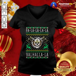 Alternative view of Original Viking Fa La La La La Valhalla Crewneck Shirt