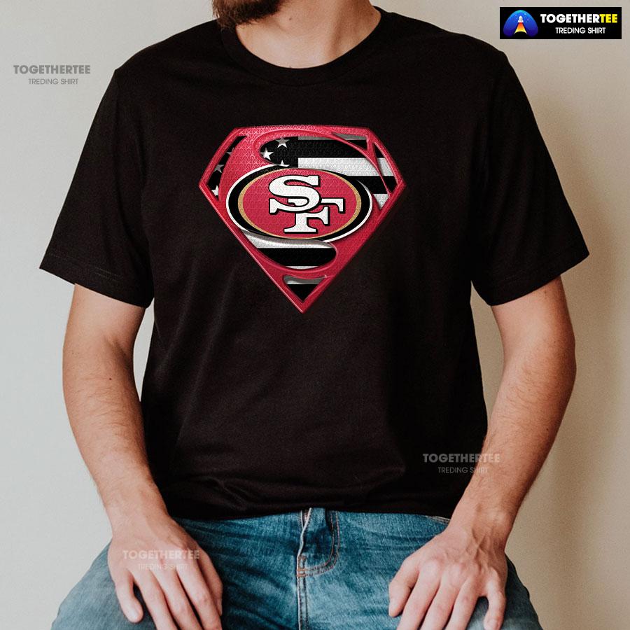 San Francisco 49ers Superman American Flag The 4th Of July T-Shirt - Image 2