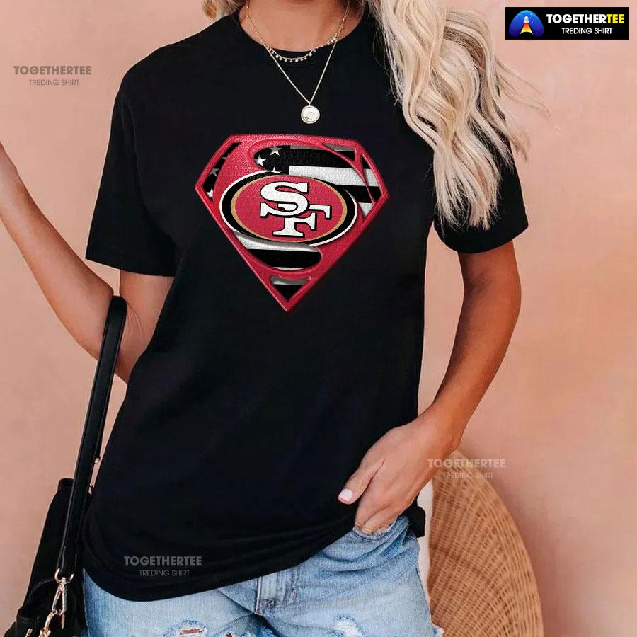 San Francisco 49ers Superman American Flag The 4th Of July T-Shirt - Image 3