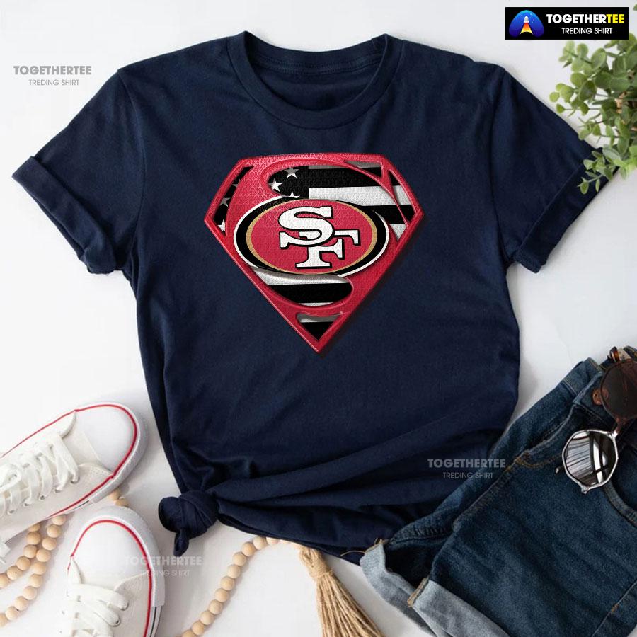San Francisco 49ers Superman American Flag The 4th Of July T-Shirt - Image 4