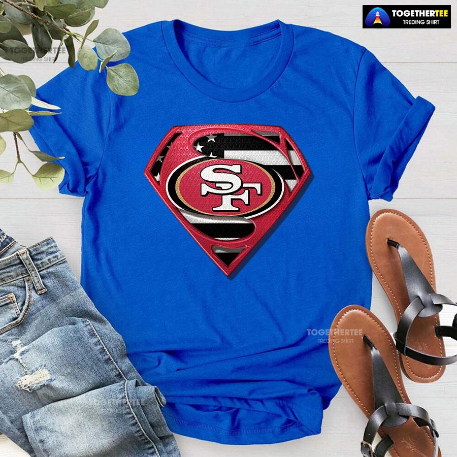 San Francisco 49ers Superman American Flag The 4th Of July T-Shirt - Image 5