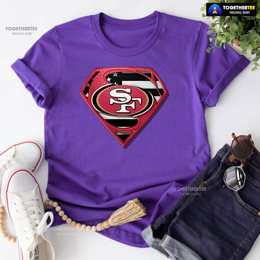 San Francisco 49ers Superman American Flag The 4th Of July T-Shirt - Image 6
