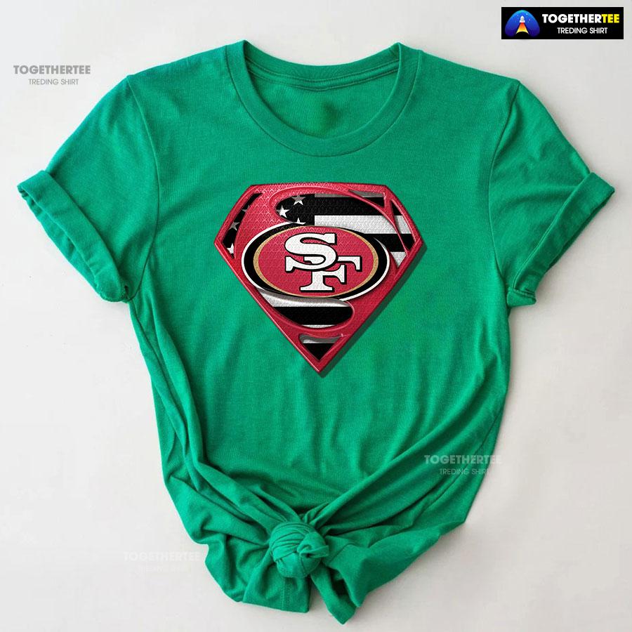 San Francisco 49ers Superman American Flag The 4th Of July T-Shirt - Image 7