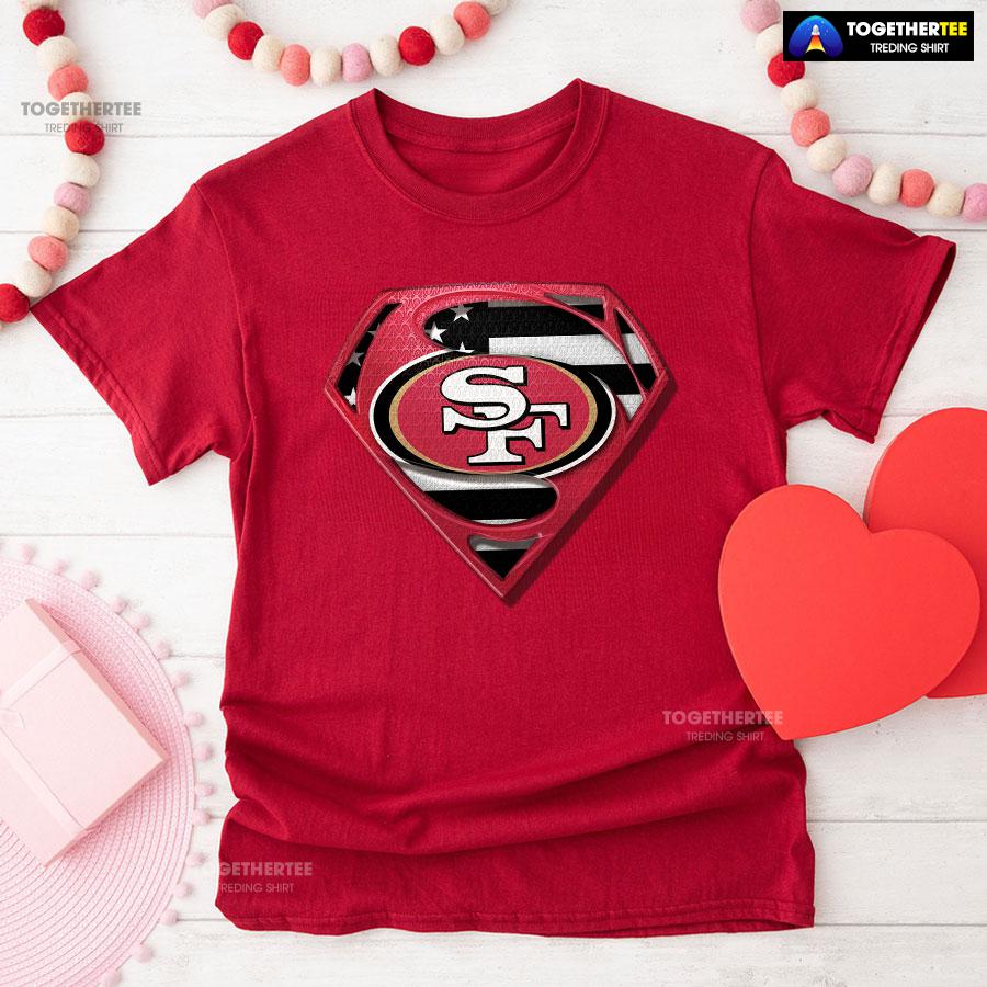 San Francisco 49ers Superman American Flag The 4th Of July T-Shirt - Image 8