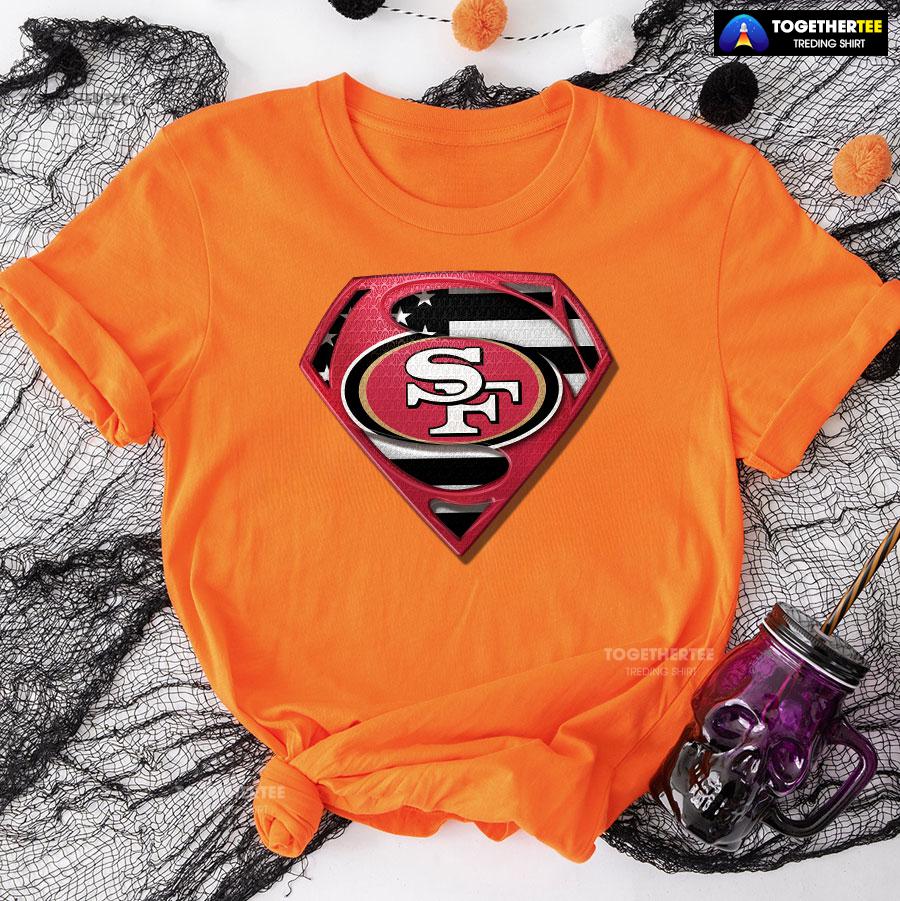 San Francisco 49ers Superman American Flag The 4th Of July T-Shirt - Image 9
