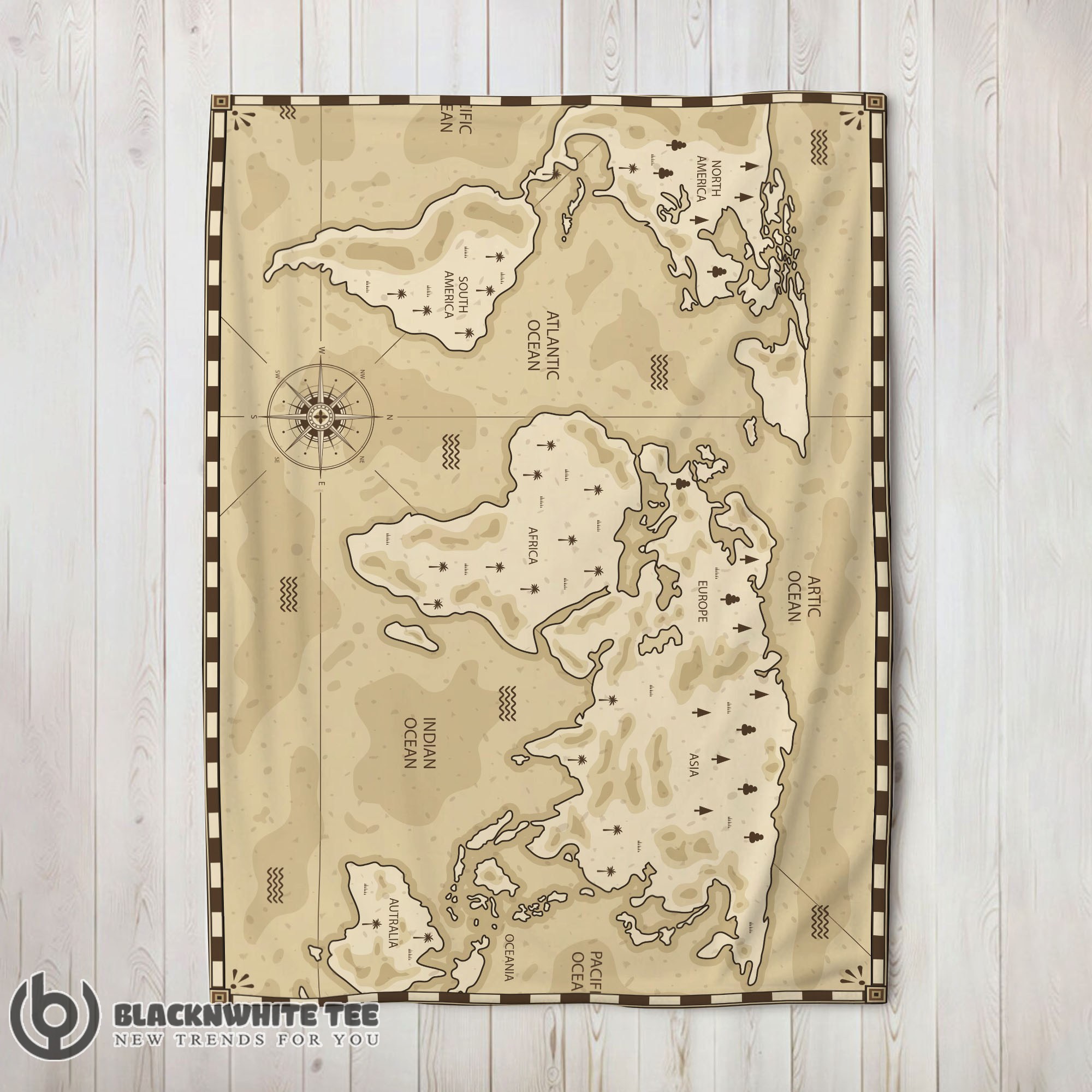 Awesome Perfect Vintage Pirate World Map Sepia Nautical Adventure Blanket Fleece Blanket