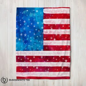 Awesome Perfect Watercolor American Flag Distressed USA Patriotic Blanket Fleece Blanket