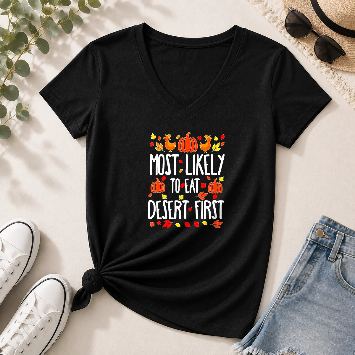 Awesome Most Likely To Eat Dessert First Thanksgiving Shirt - Image 7