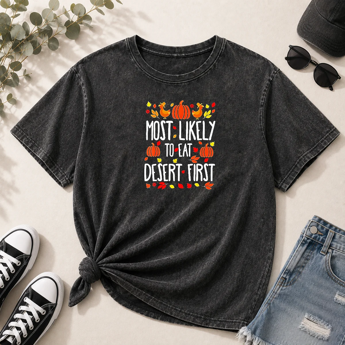 Awesome Most Likely To Eat Dessert First Thanksgiving Shirt - Image 8