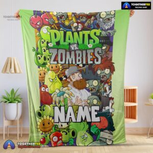 Official Game Plants Vs Zombies All Character Blanket Fleece Customized Blanket