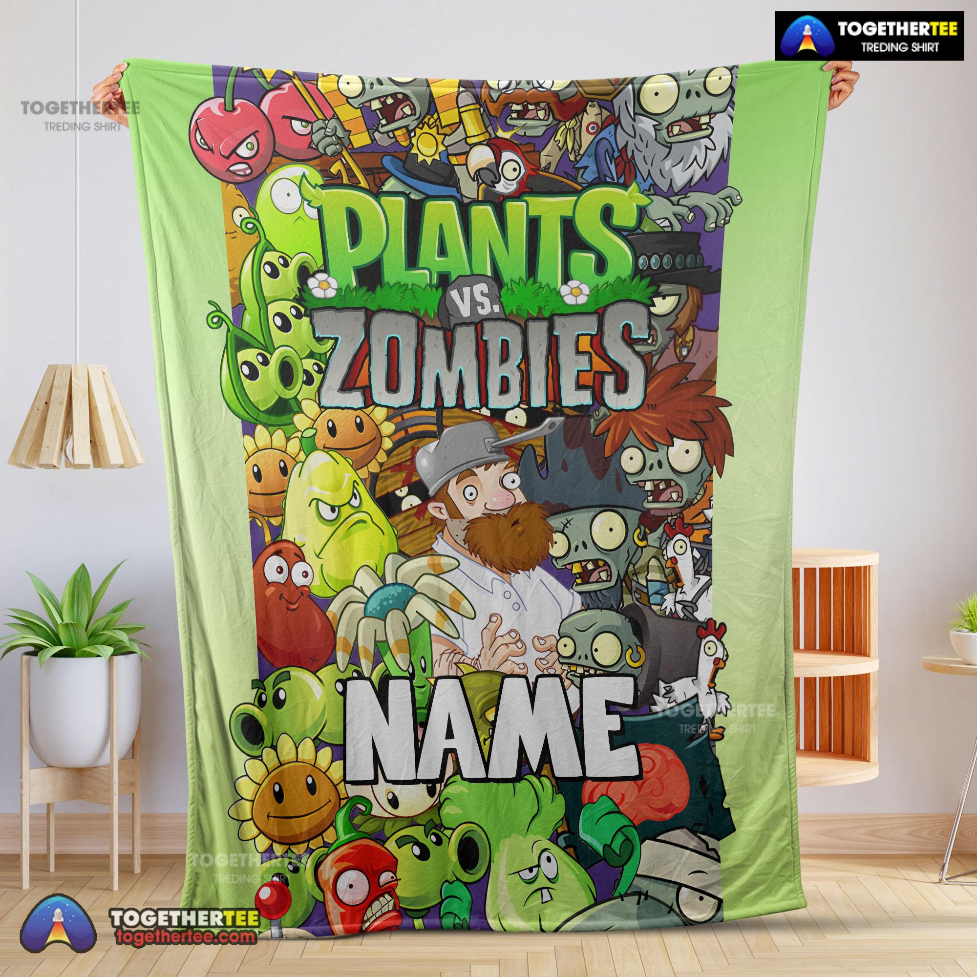 Official Game Plants Vs Zombies All Character Blanket Fleece Customized Blanket
