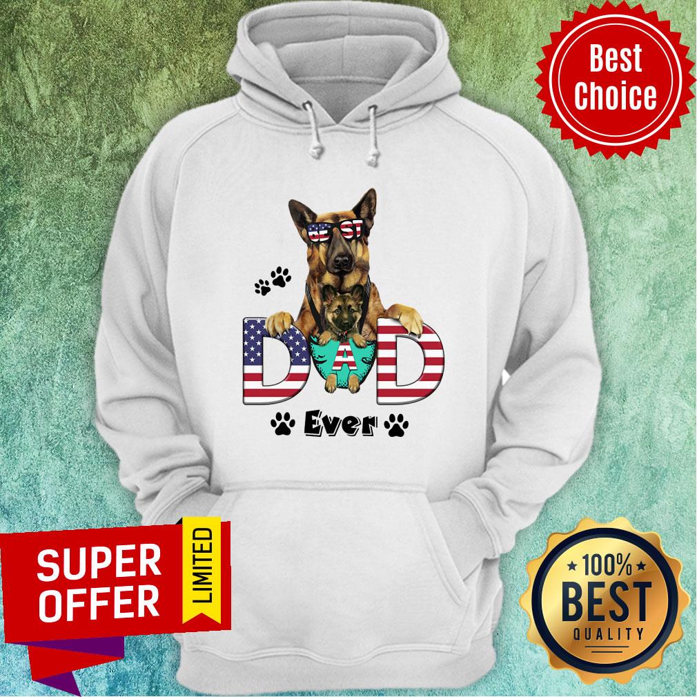 Best German Shepherd Best Dad Ever American Flag Shirt - Image 2