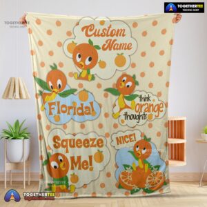 Official Disney Cartoon Orange Bird Cute Blanket Fleece Customized Blanket
