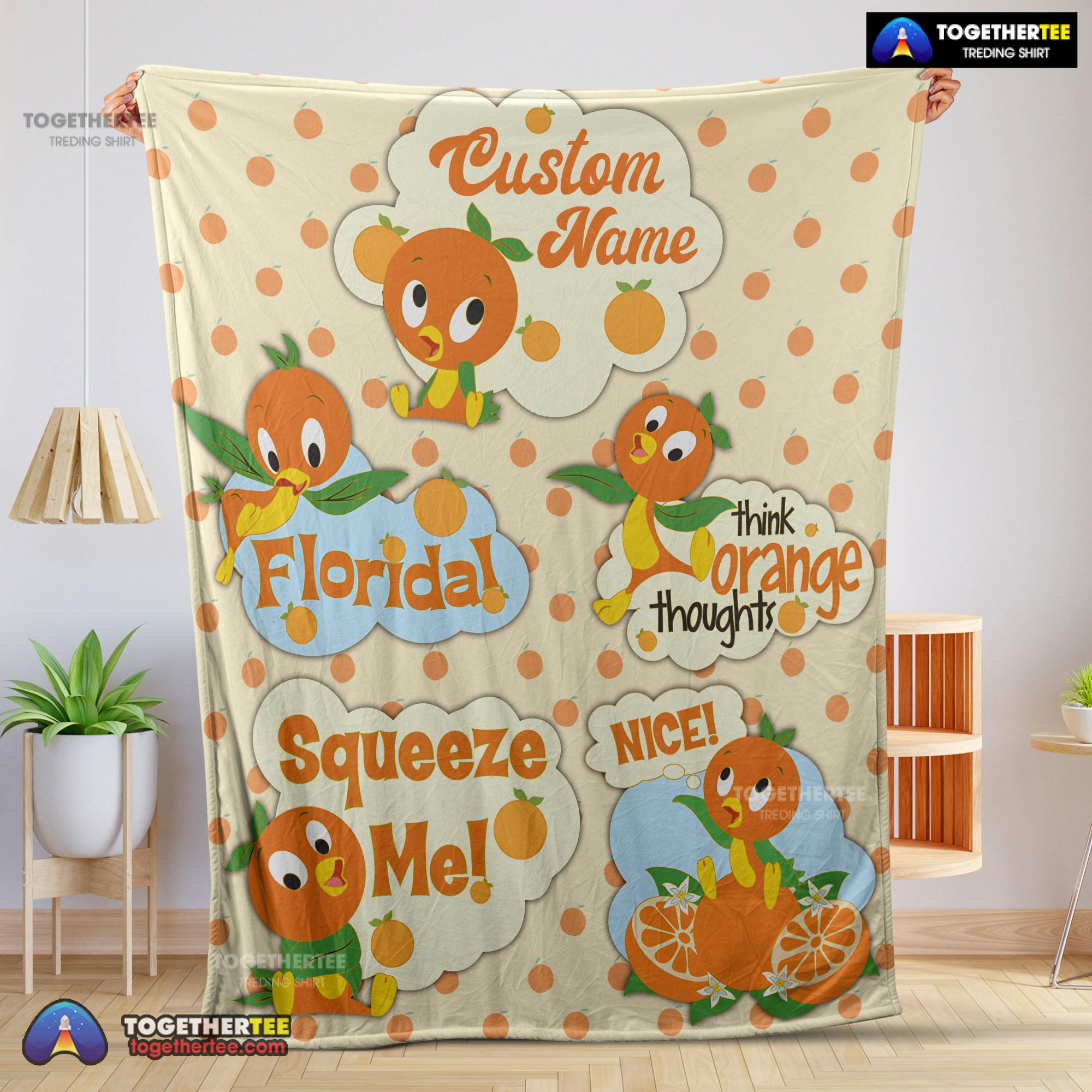 Official Disney Cartoon Orange Bird Cute Blanket Fleece Customized Blanket