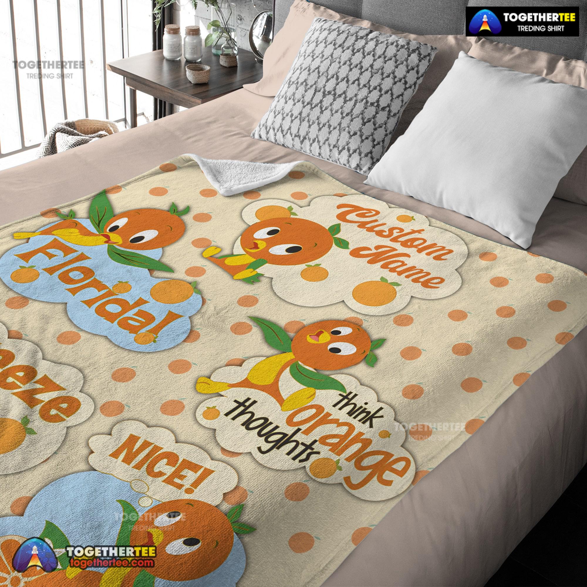 Official Disney Cartoon Orange Bird Cute Blanket Fleece Customized Blanket - Image 3