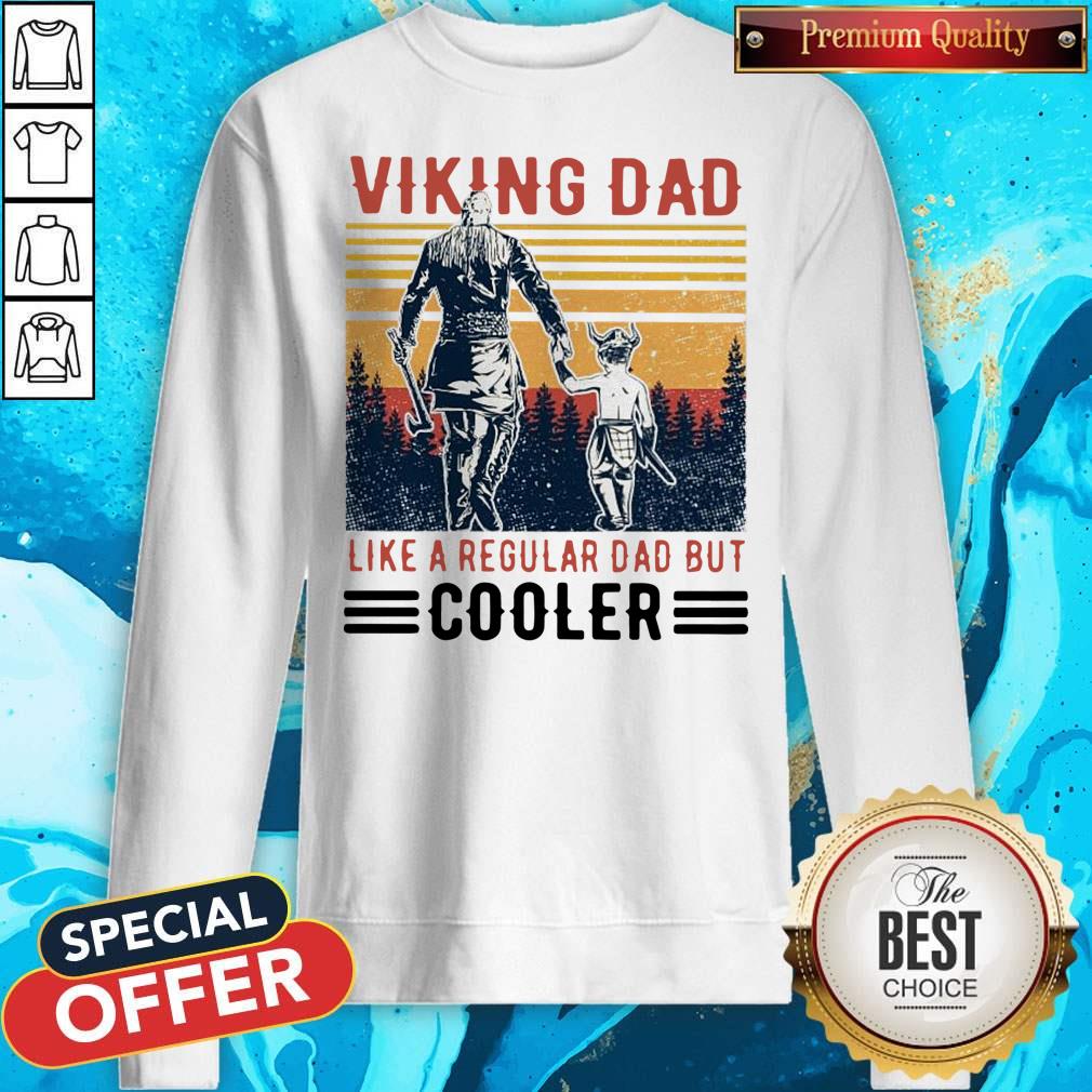 Top Viking Cooler Dad Like A Regular Dad But Cooler Vintage Black Best Shirt - Image 4