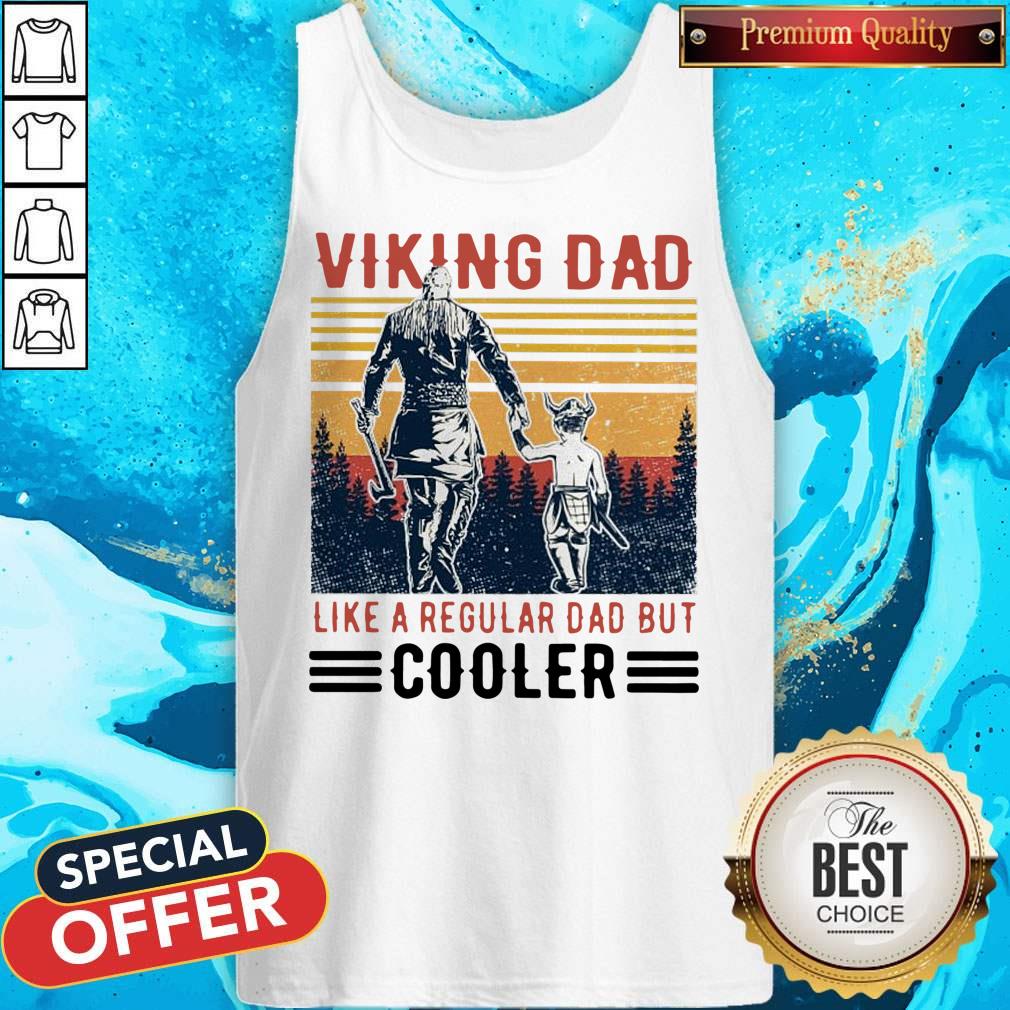 Top Viking Cooler Dad Like A Regular Dad But Cooler Vintage Black Best Shirt - Image 3