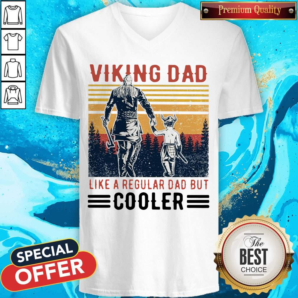 Top Viking Cooler Dad Like A Regular Dad But Cooler Vintage Black Best Shirt - Image 2