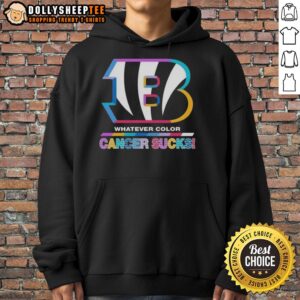 Alternative view of Awesome Cincinnati Bengals Football Whatever Color Cancer Sucks Logo Colors T-Shirt