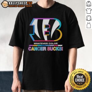 Awesome Cincinnati Bengals Football Whatever Color Cancer Sucks Logo Colors T-Shirt