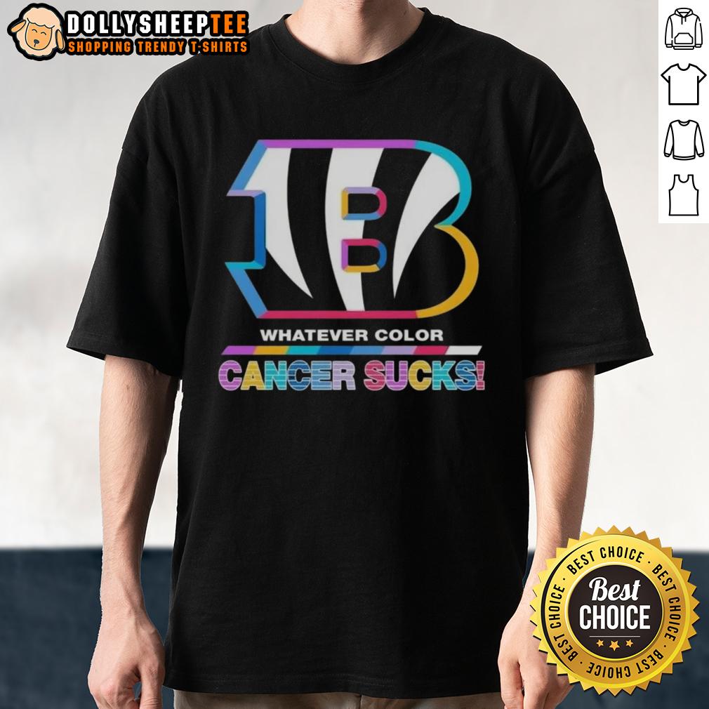 Awesome Cincinnati Bengals Football Whatever Color Cancer Sucks Logo Colors T-Shirt