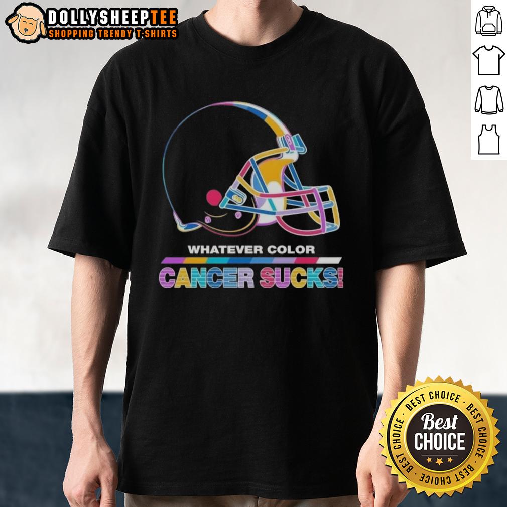 Awesome Cleveland Browns Football Whatever Color Cancer Sucks Logo Colors T-Shirt