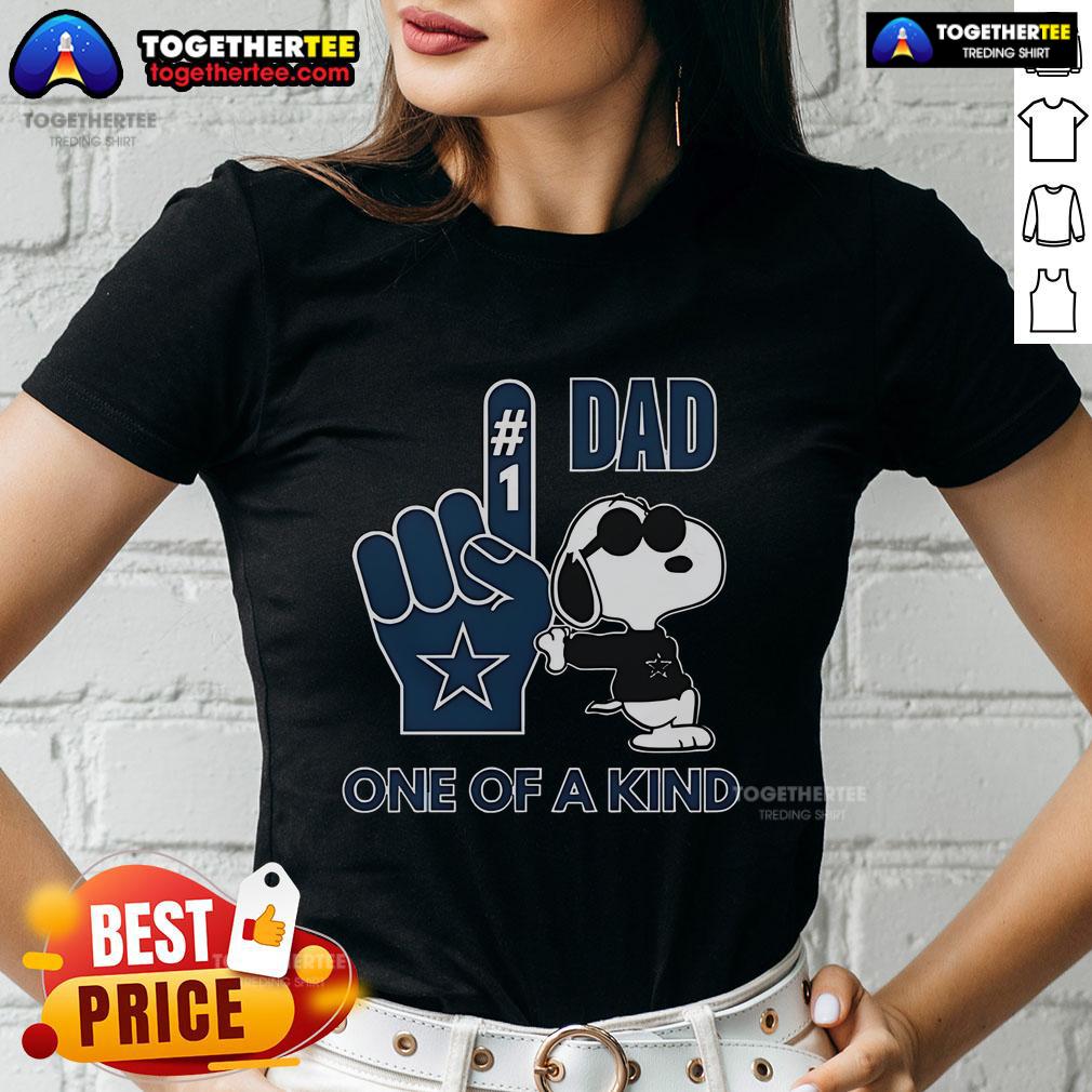 Premium Snoopy Dallas Cowboys #1 DAD One Of A Kind T-Shirt - Image 3