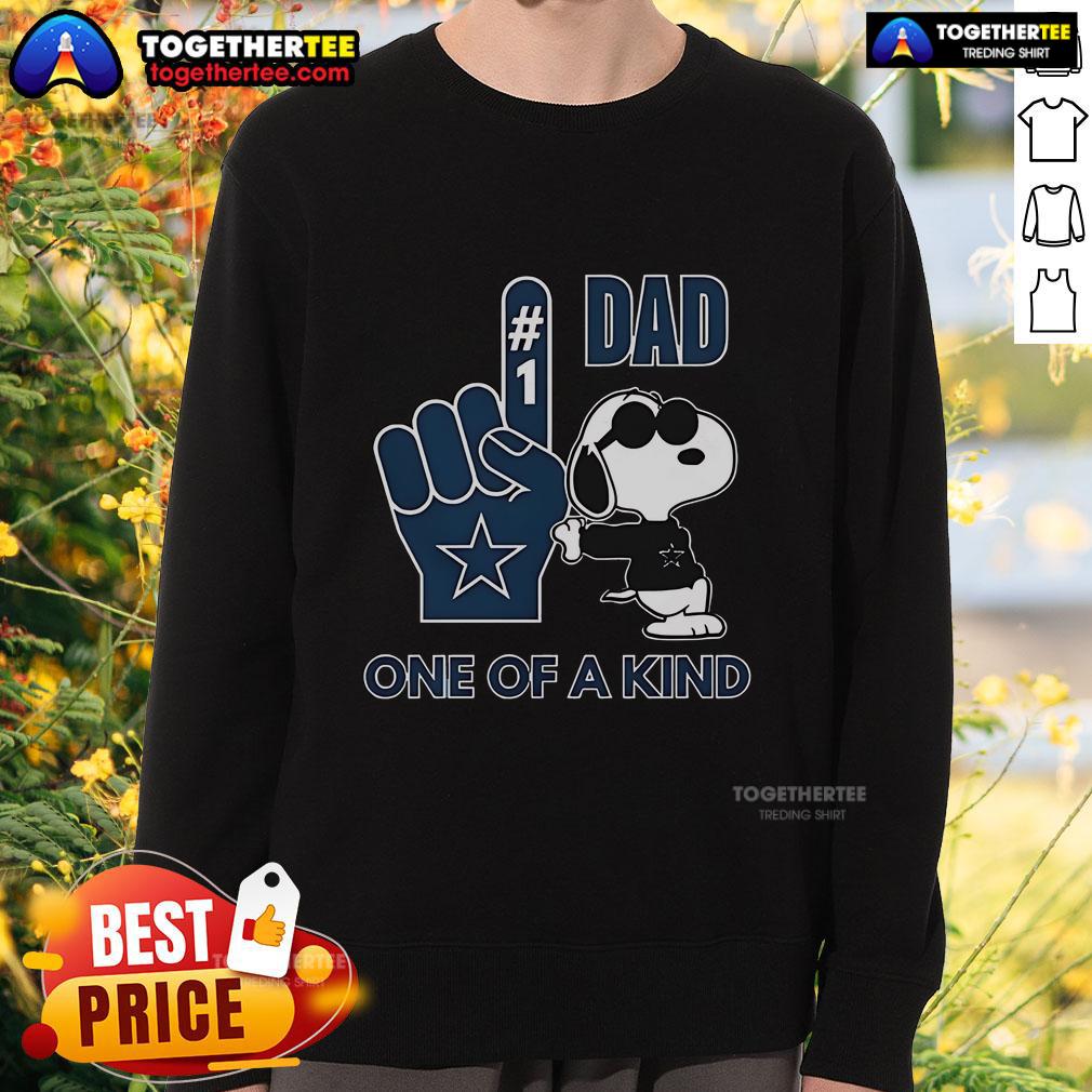 Premium Snoopy Dallas Cowboys #1 DAD One Of A Kind T-Shirt - Image 5