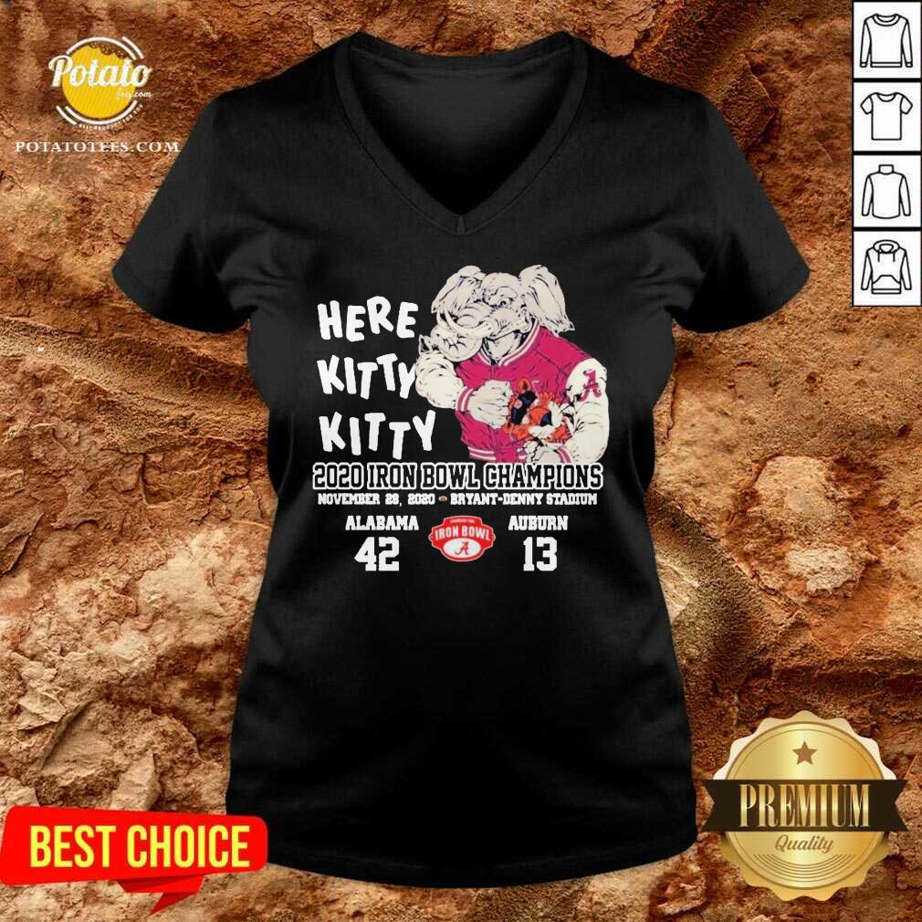 Funny Here Kitty Kitty 2020 Iron Bowl Champions Alabama Auburn Shirt - Image 3