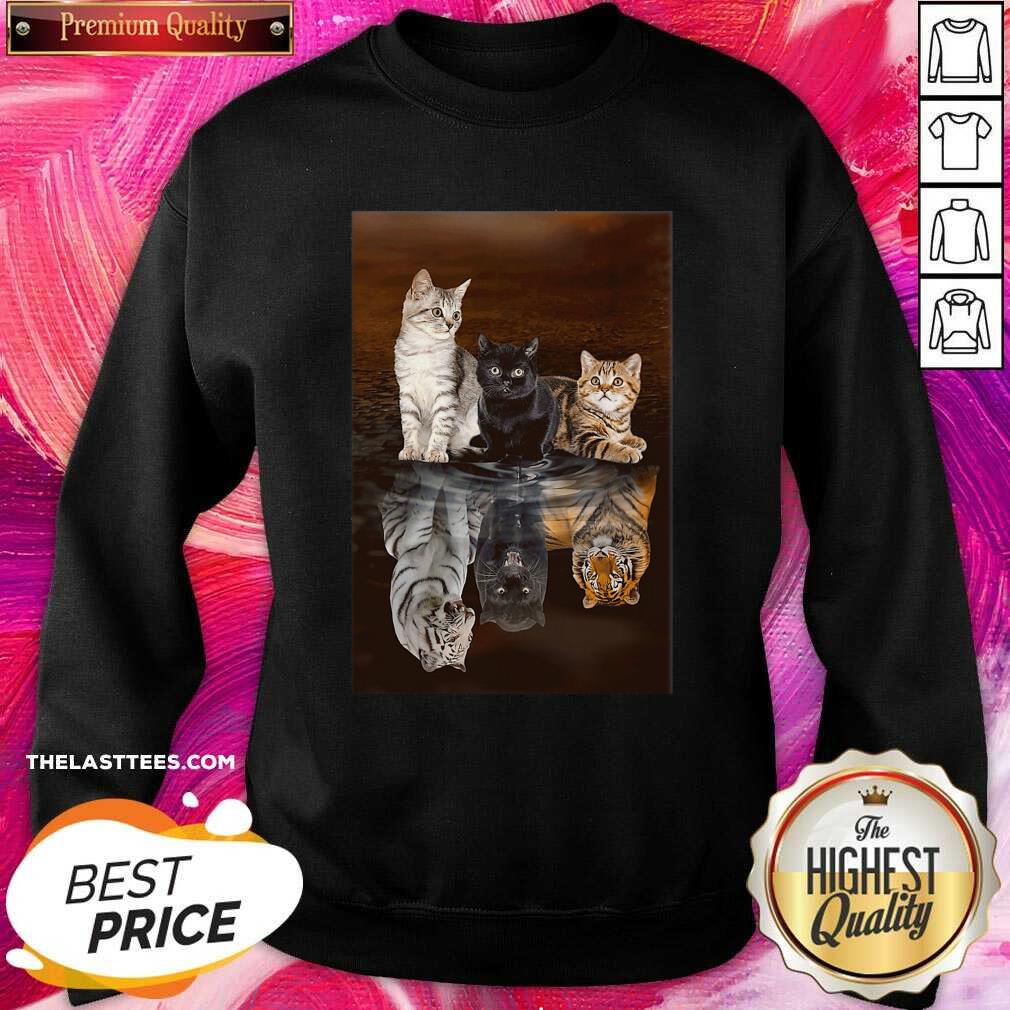 Nice Three Cat Tiger Reflections 5d Diamond Diy Shirt - Image 4
