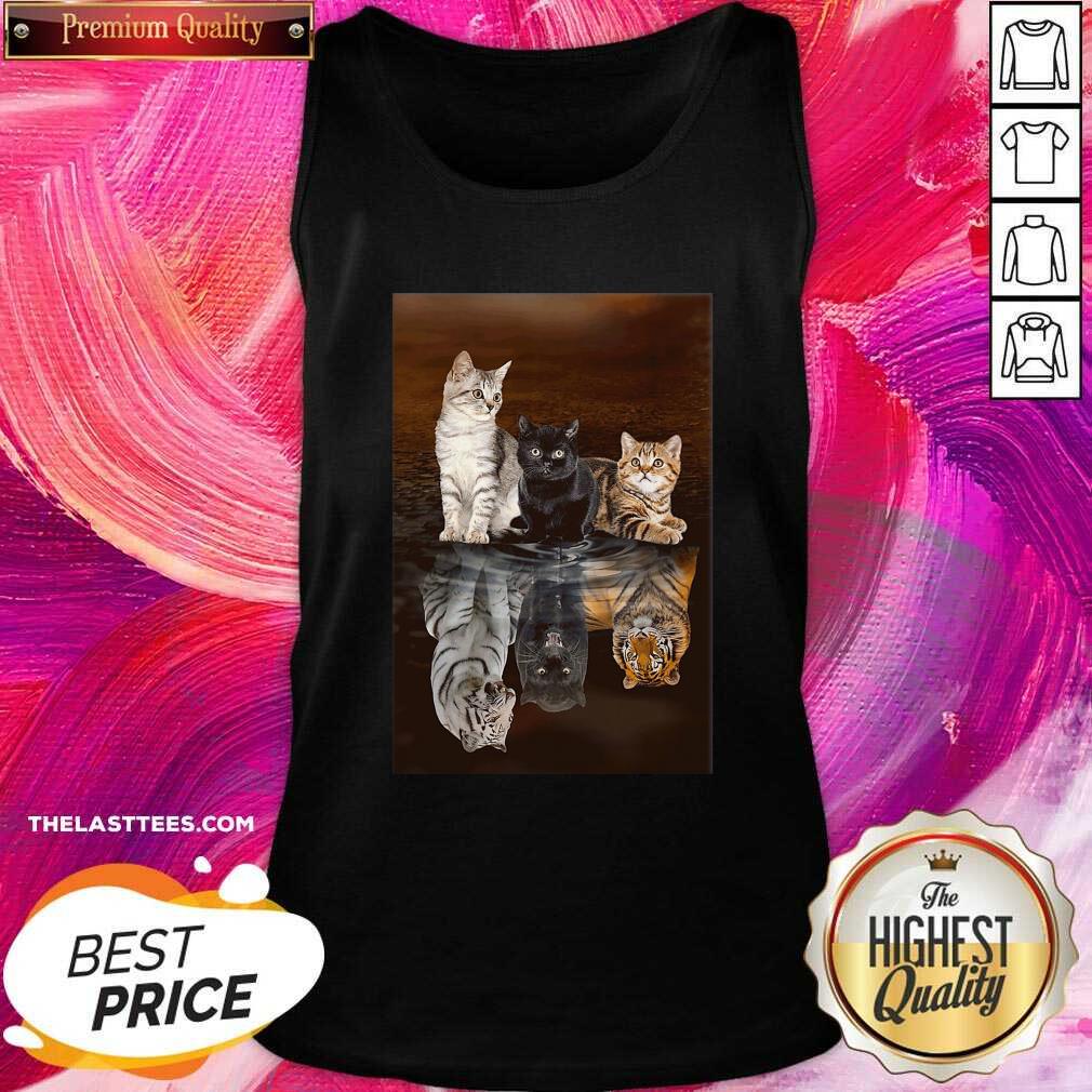 Nice Three Cat Tiger Reflections 5d Diamond Diy Shirt - Image 3