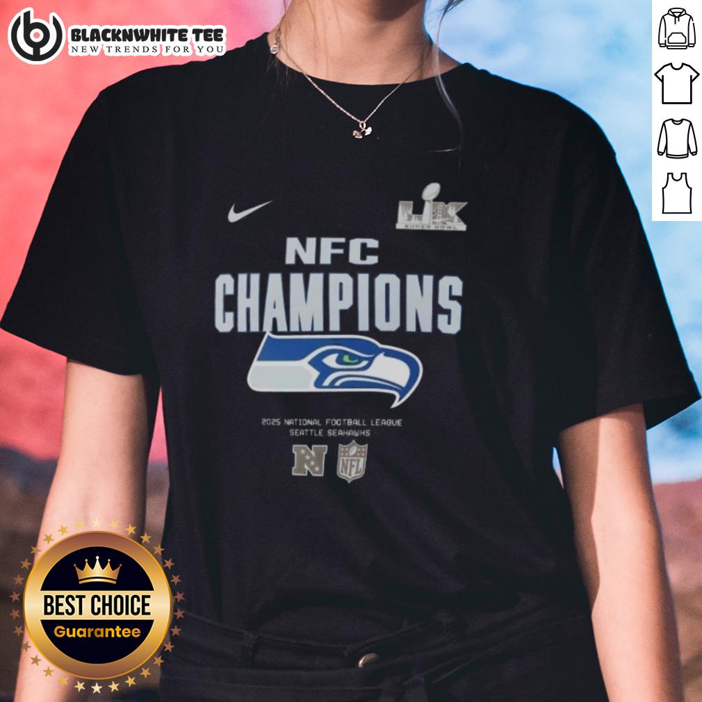 Awesome Super Bowl LX Seattle Seahawks 2025 NFC Champions T-Shirt - Image 3