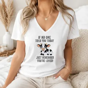 Alternative view of Funny Nice Cow If No One Told You Today Just Remember You're Loved Shirt