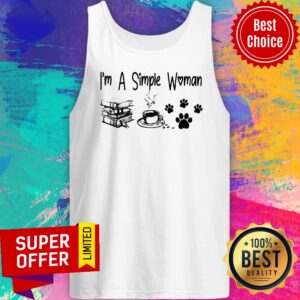 Alternative view of I'm A Simple Woman Book Coffee Paw Dog Shirt