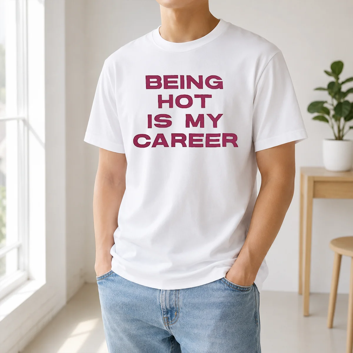 Nice Pretty Being Hot Is My Career Quote Shirt