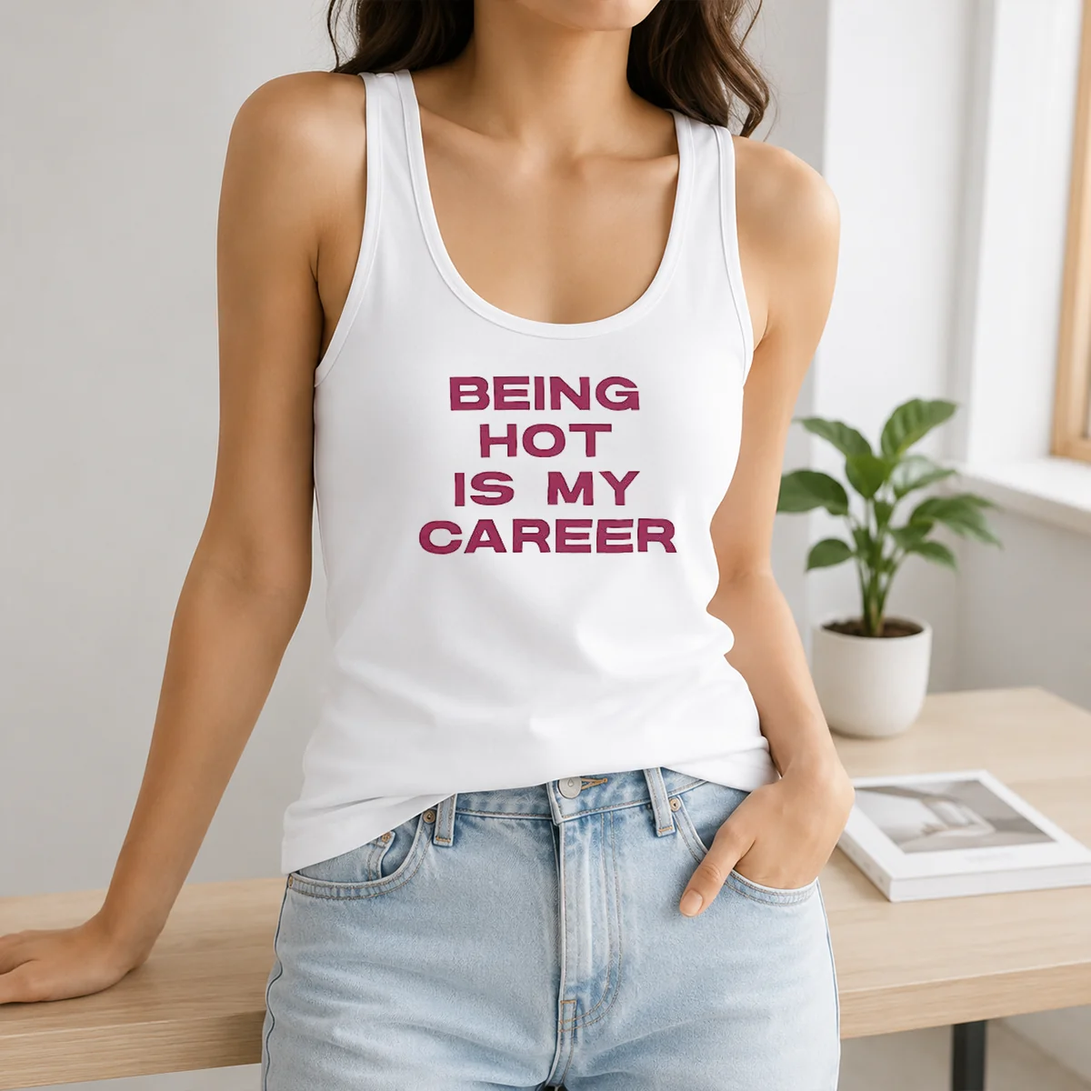 Nice Pretty Being Hot Is My Career Quote Shirt - Image 3