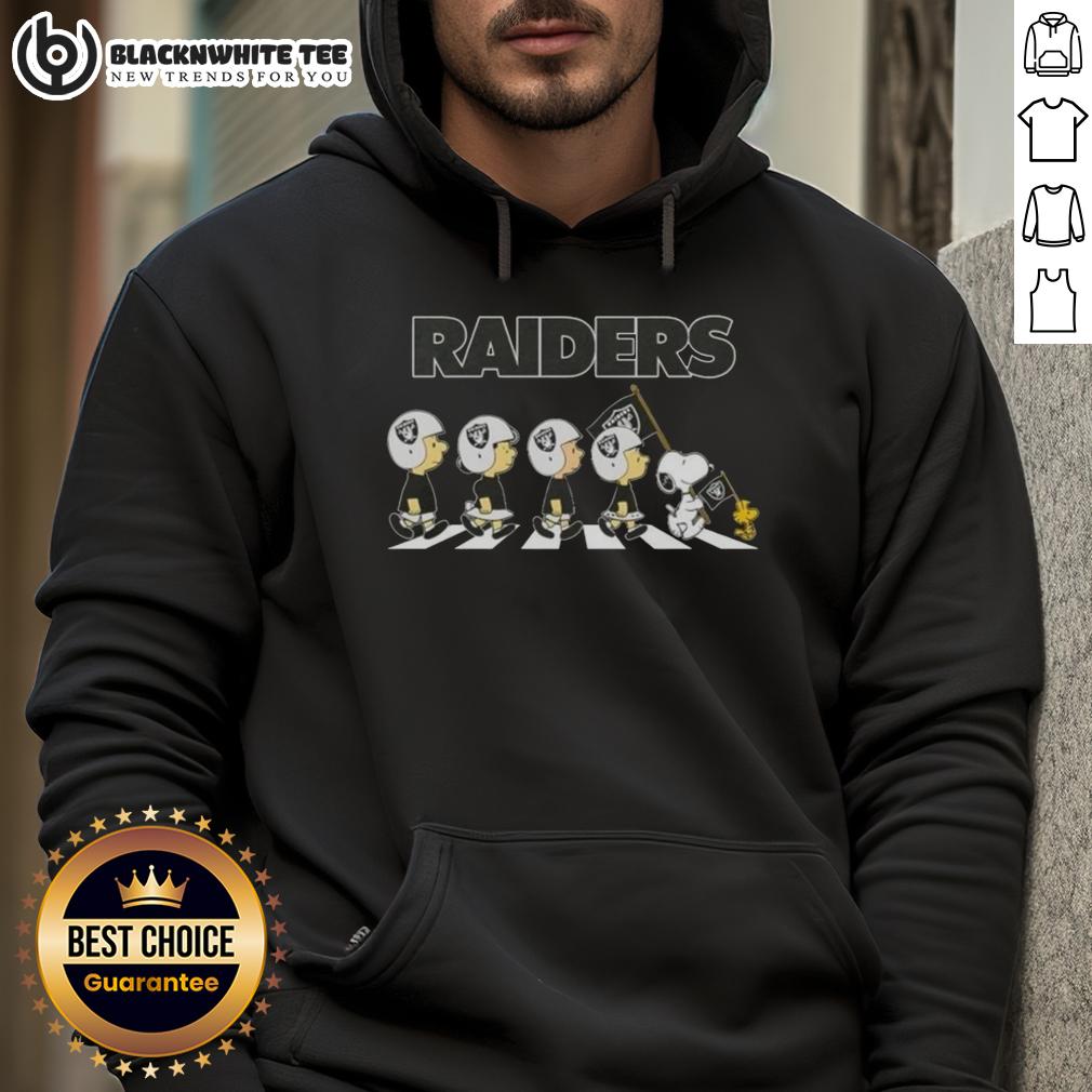 Awesome Las Vegas Raiders X Peanuts Snoopy And Friends Abbey Road T-Shirt - Image 2