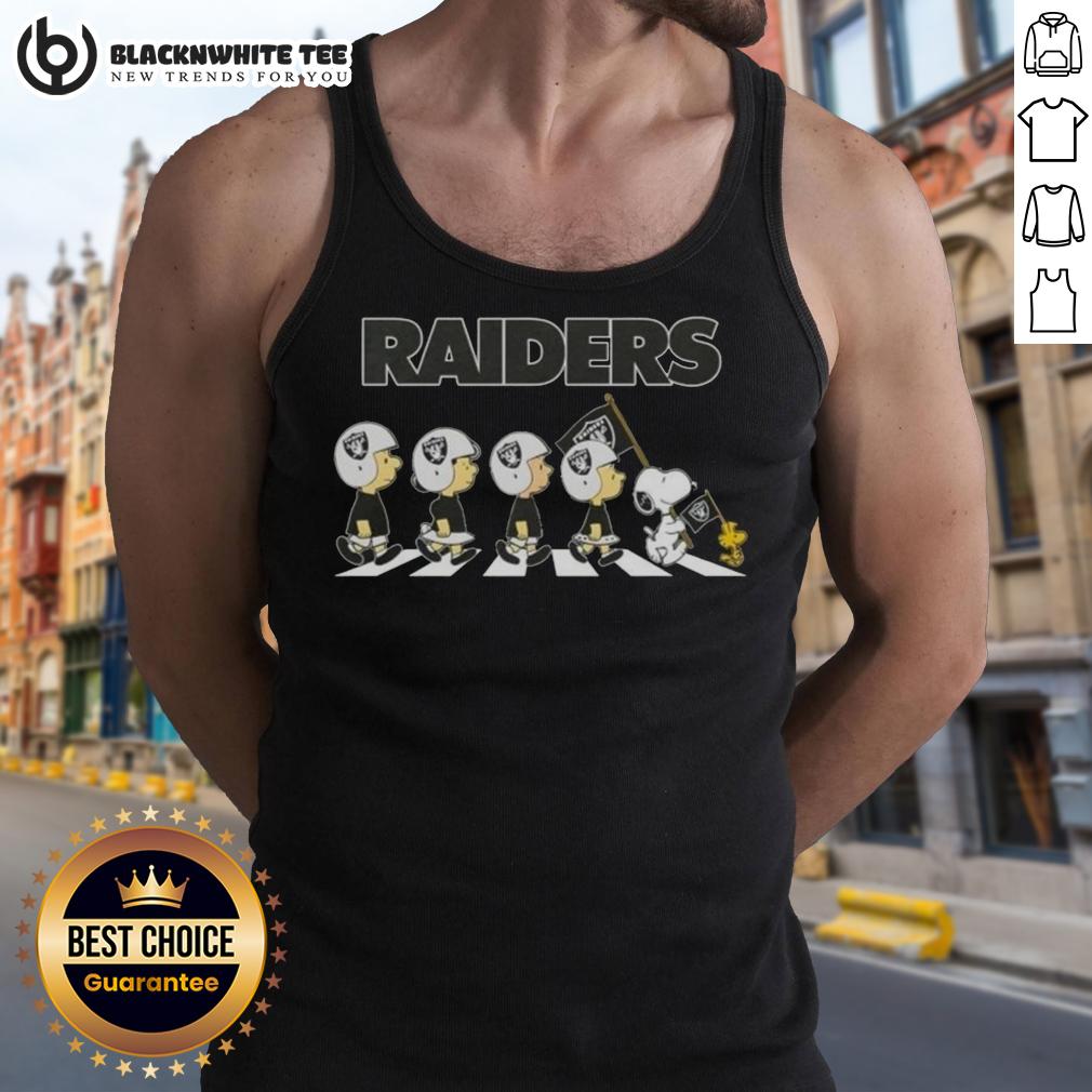 Awesome Las Vegas Raiders X Peanuts Snoopy And Friends Abbey Road T-Shirt - Image 4