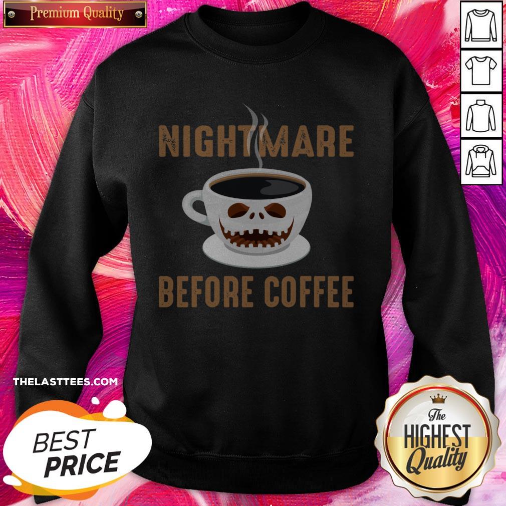 Premium Nightmare Before Coffee Halloween Shirt - Image 4